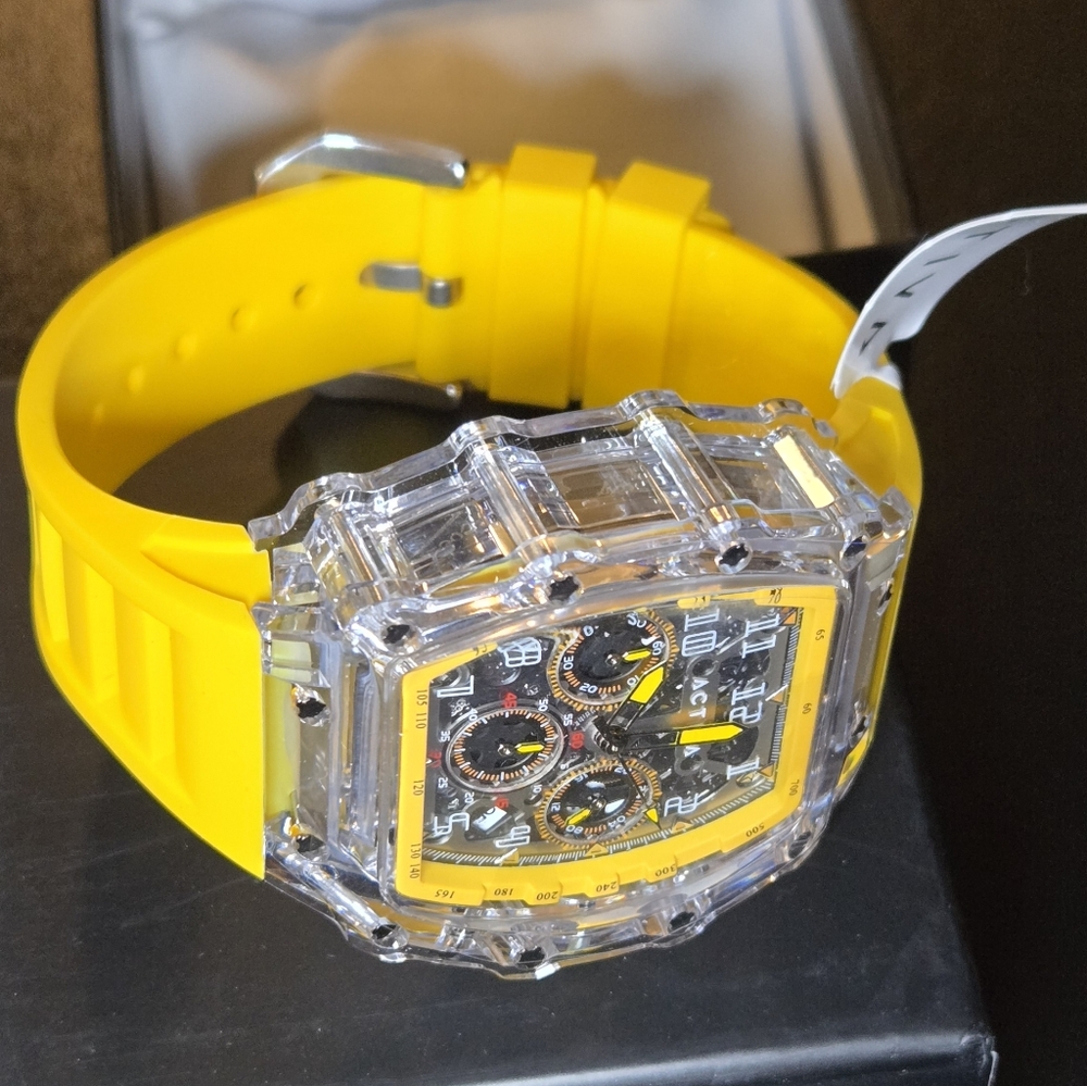 Activa Fury X Invicta Men's Watch w/Skeleton Dial - 44.3mm, Yellow
